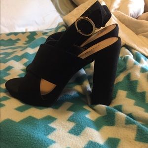 Black chunky heels